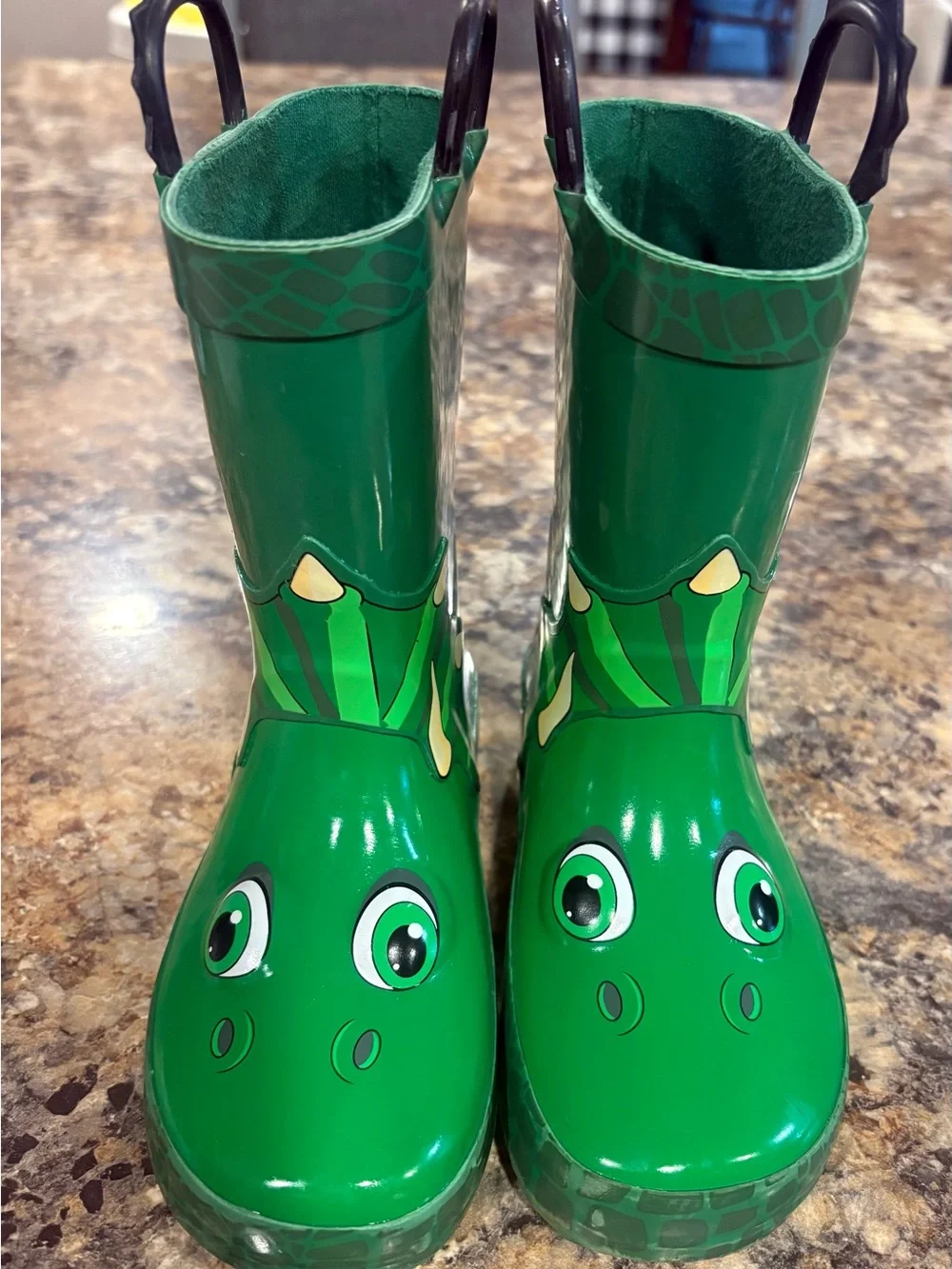 Kids Green Frog Rain & Snow Boots - Waterproof Pull-On Splash Boots